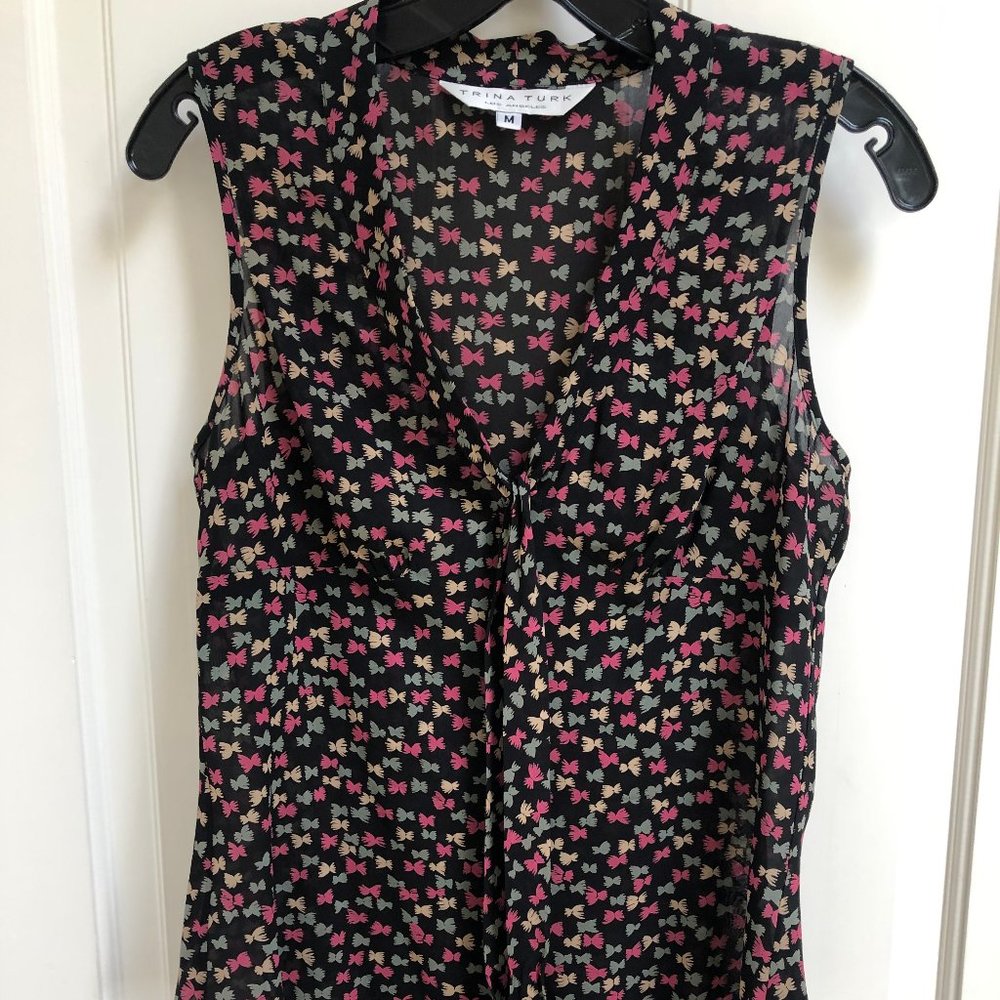 Trina Turk Silk Sleeves Blouse